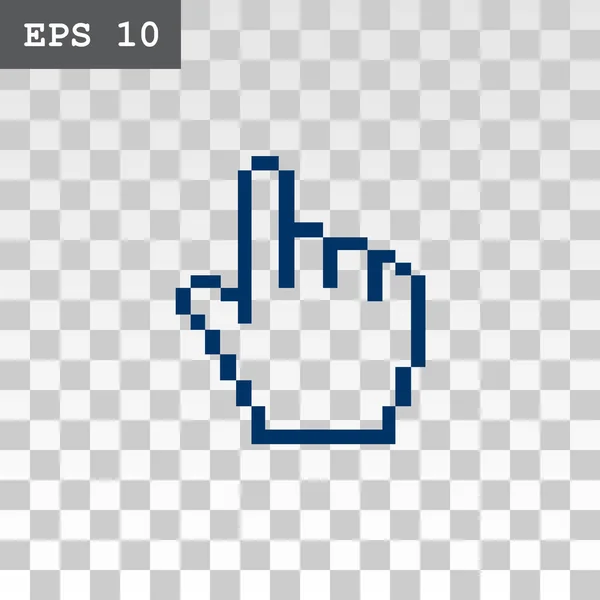 Pixel hand pointer cursor icon — Stock Vector