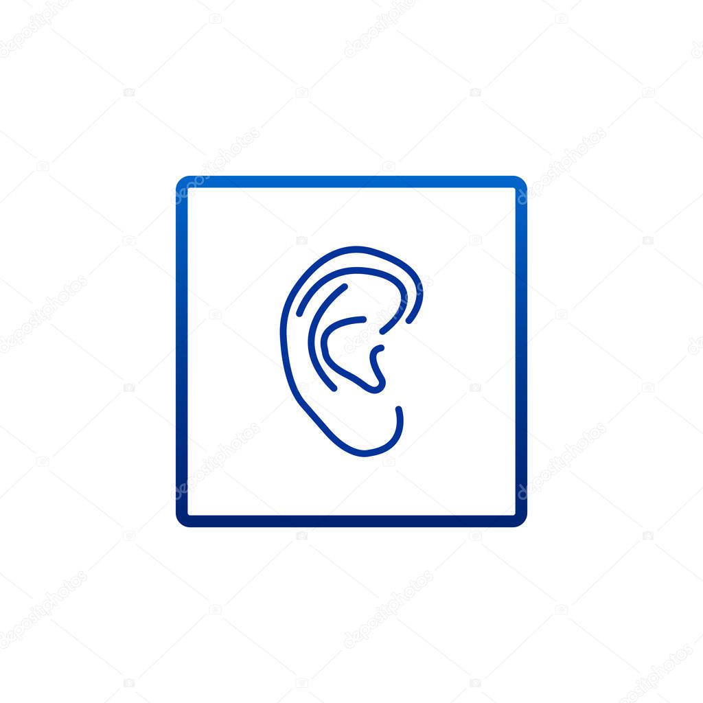 hearing ear flat icon