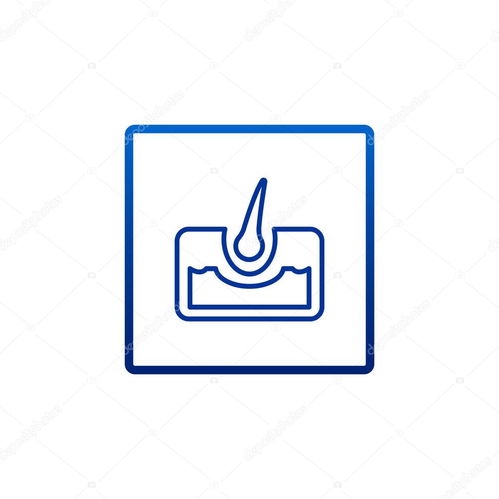 Human hair and skin icon, vector illustration
