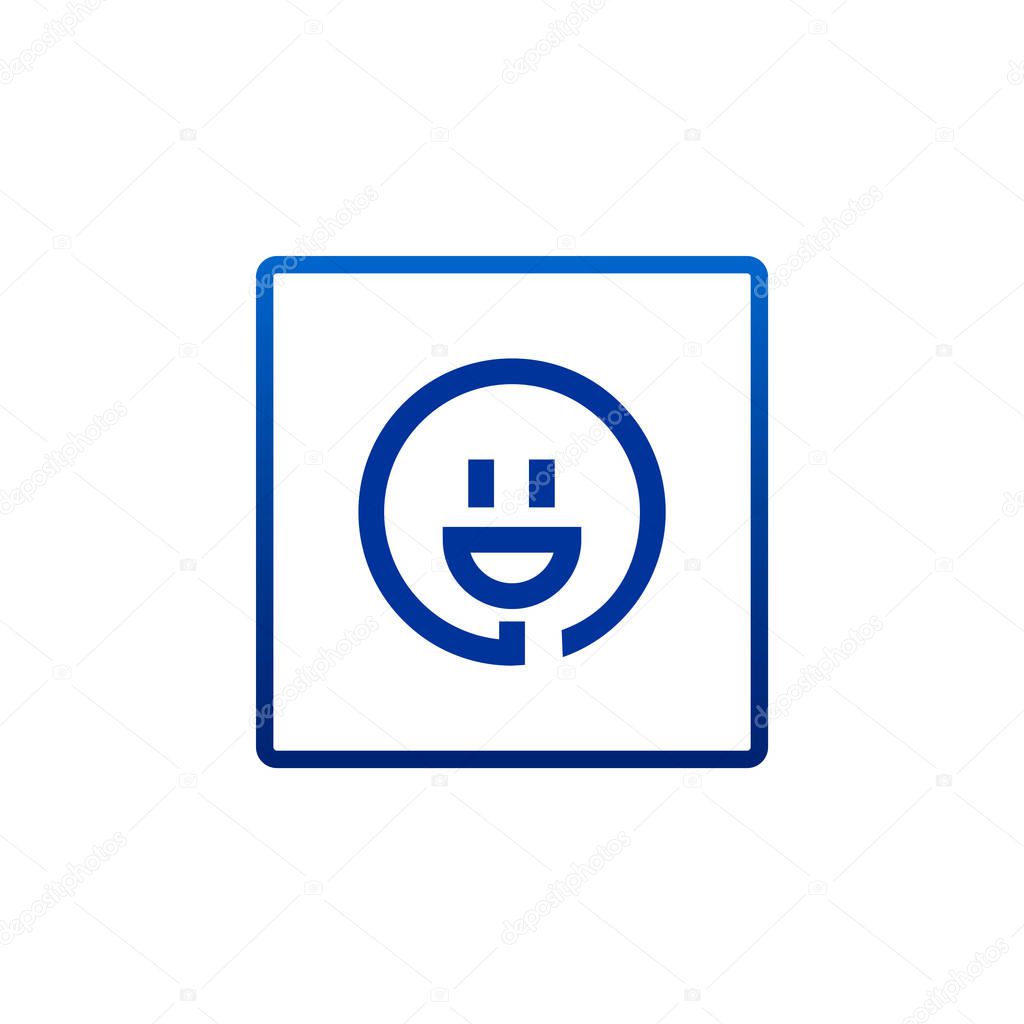 Smiley and plug icon, vector illustration