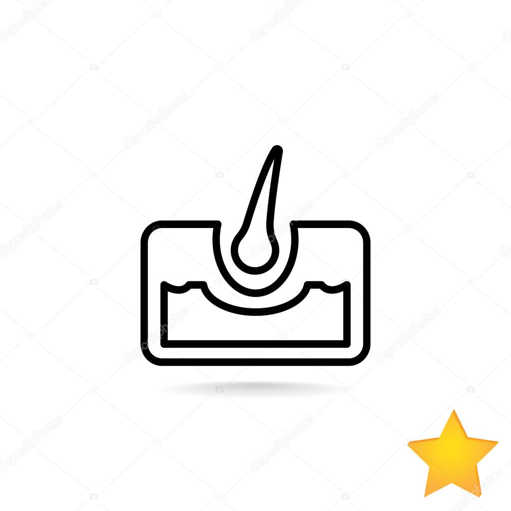 Human hair and skin icon, vector illustration