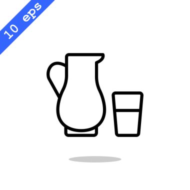 sürahi ve bardak süt simgesi