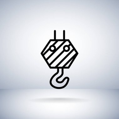 Vinç kanca düz simgesi