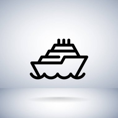 Gemi düz stil ikonu