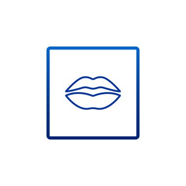 Dudak düz stil ikonu