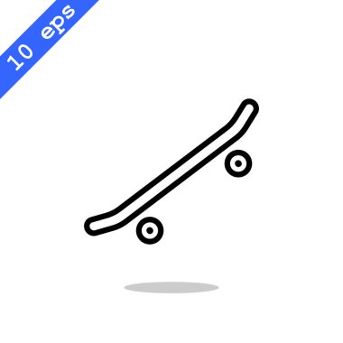 kaykay düz stil ikonu