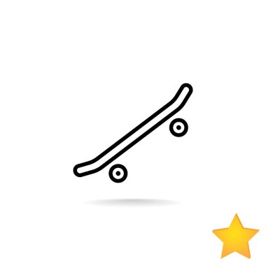 kaykay düz stil ikonu