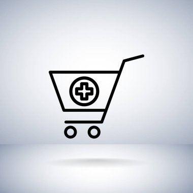 Alışveriş arabasının düz simgesi