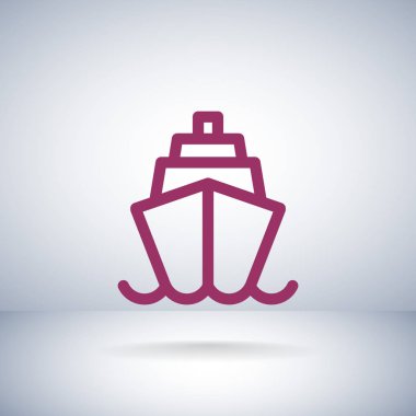 Gemi düz stil ikonu