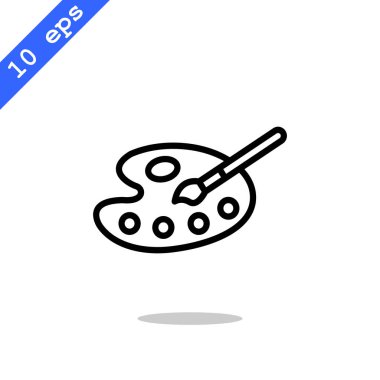 Sanat palet boya fırça simgesi olan