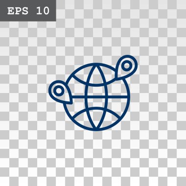 Dünya harita iğne simgesiyle