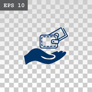 kredi kartı ve m-cüzdan simgesi ile el