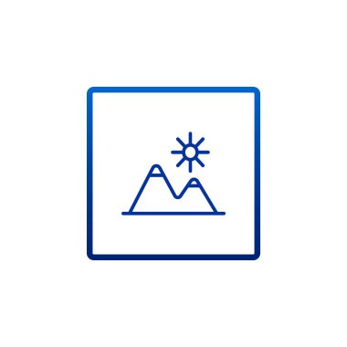 dağlar düz stil ikonu