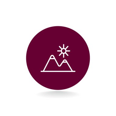 dağlar düz stil ikonu