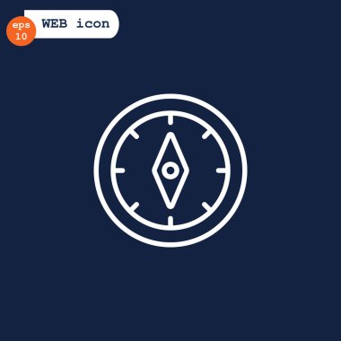 Pusula düz stil ikonu