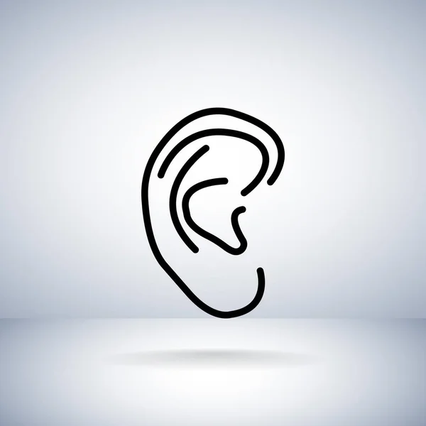 聴力耳フラット アイコン — ストックベクタ