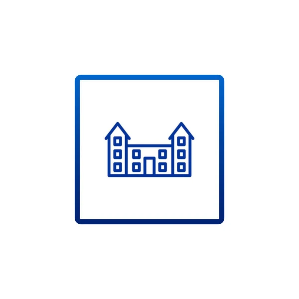 Pedagogisk byggnad, skola-ikonen — Stock vektor