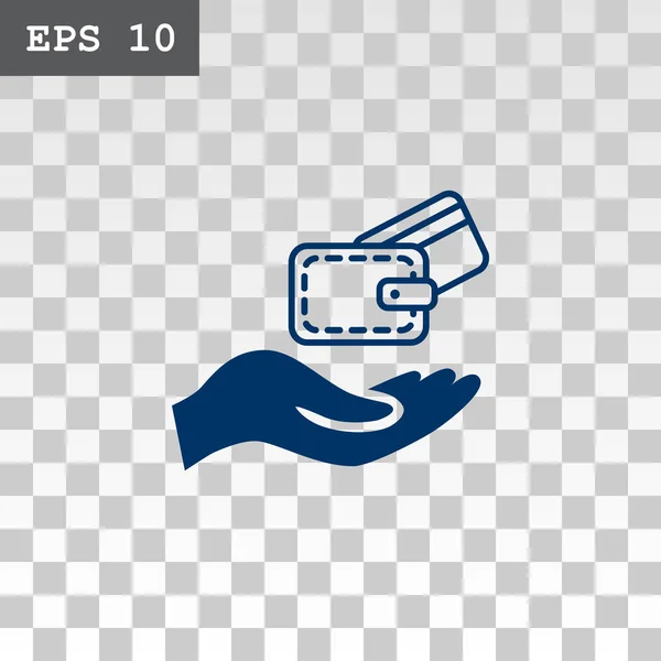 Main avec carte de crédit et icône portefeuille — Image vectorielle