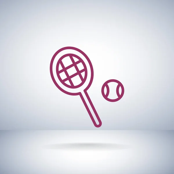 Raqueta de tenis con pelota — Vector de stock