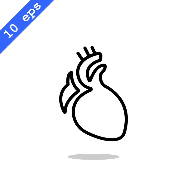 Corazón icono de estilo plano — Vector de stock