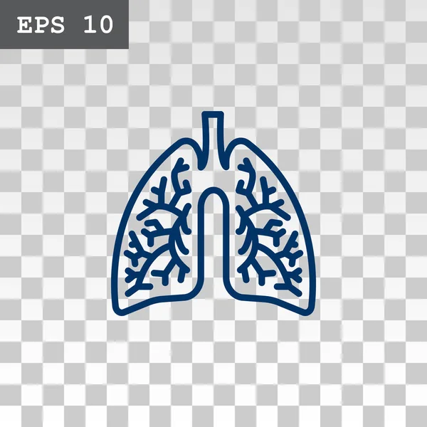 Pulmones icono de estilo plano — Vector de stock