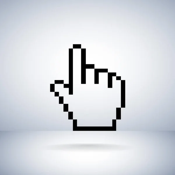 Icona del cursore puntatore mano pixel — Vettoriale Stock