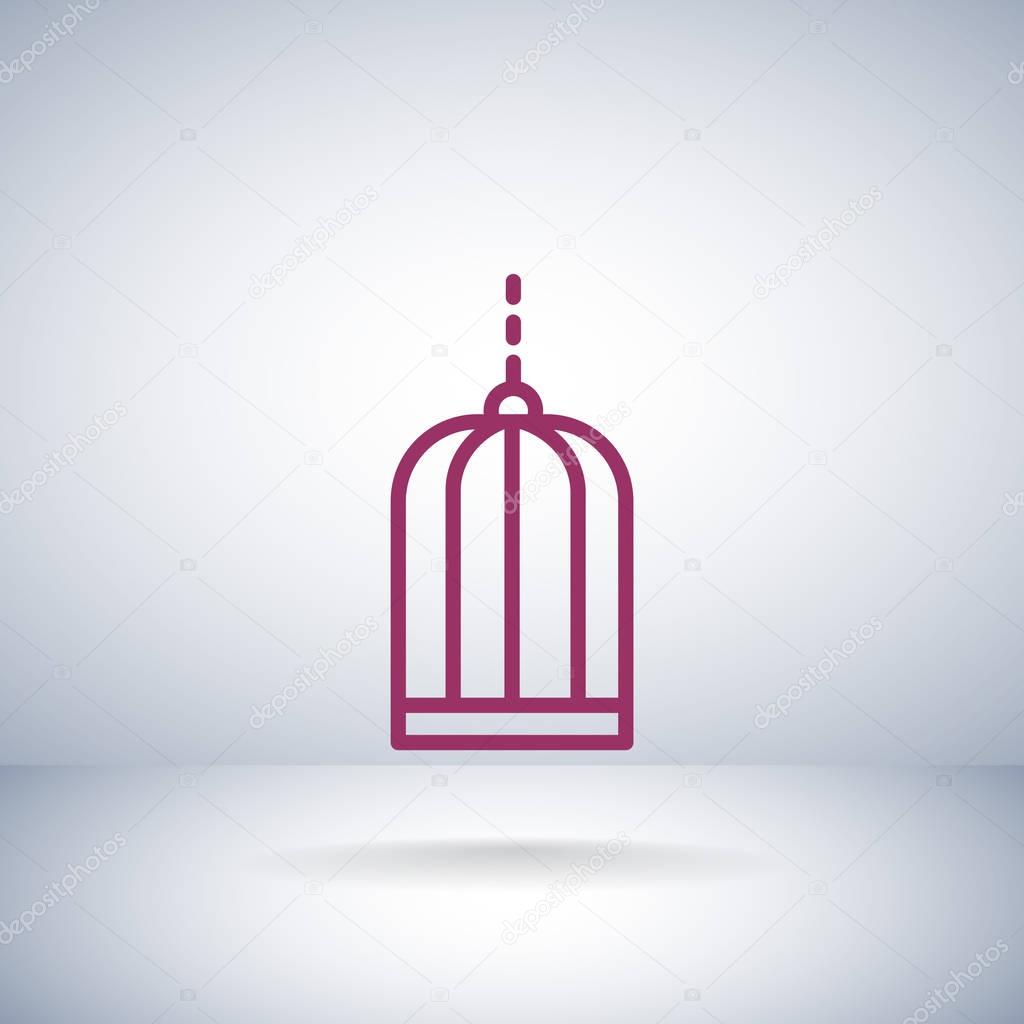 Bird cage icon, vector illustration
