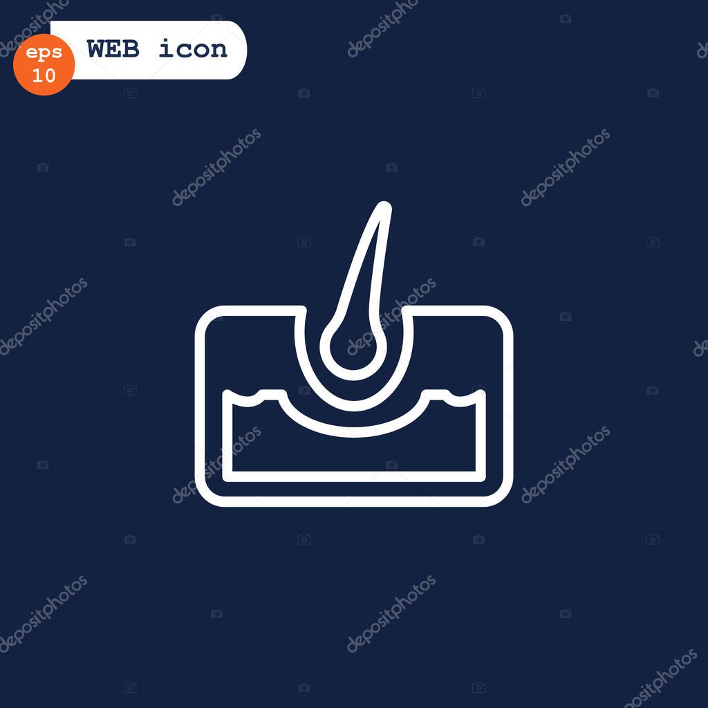 Human hair and skin icon, vector illustration