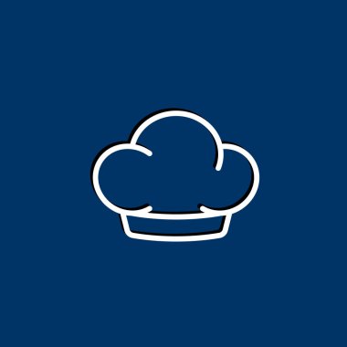 Chef şapka basit simgesi