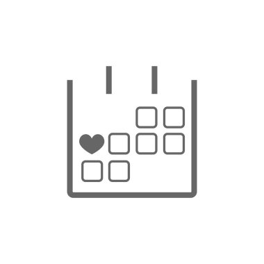 Sevgililer günü takvim basit simgesini