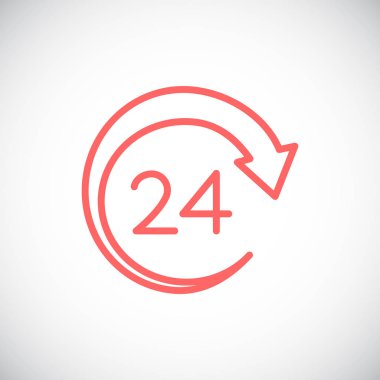 24 saat basit simgesi