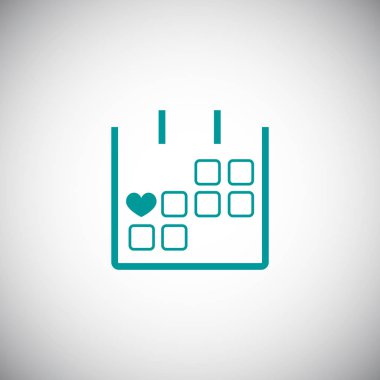 Sevgililer günü takvim basit simgesini