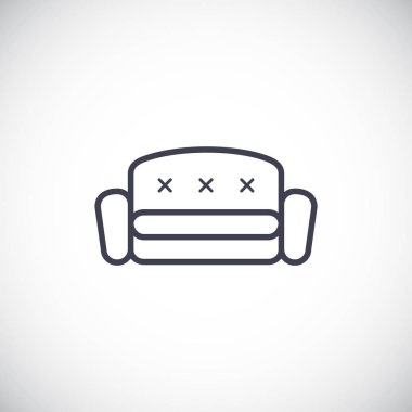 kanepe düz stil ikonu
