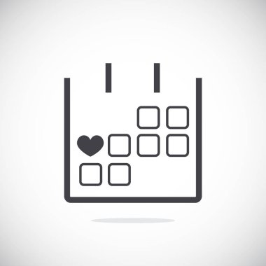 Sevgililer günü takvim basit simgesini