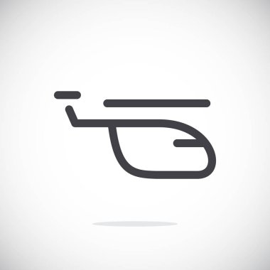 Helikopter düz simgesi