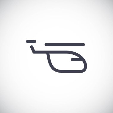 Helikopter düz simgesi