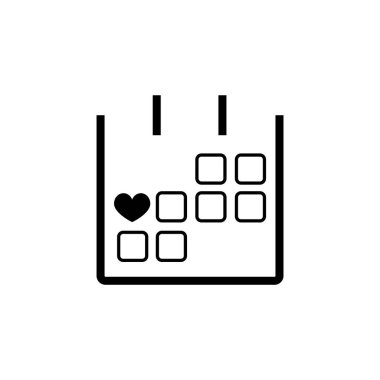 Sevgililer günü takvim basit simgesini