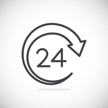 24 saat basit simgesi