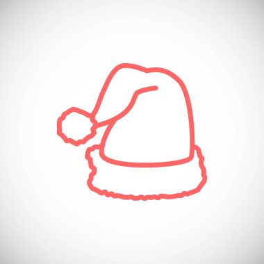 Santa şapka basit simgesi