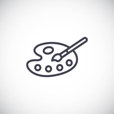 Sanat palet boya fırça simgesi olan