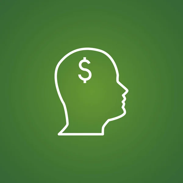Dinero en la cabeza icono simple — Archivo Imágenes Vectoriales