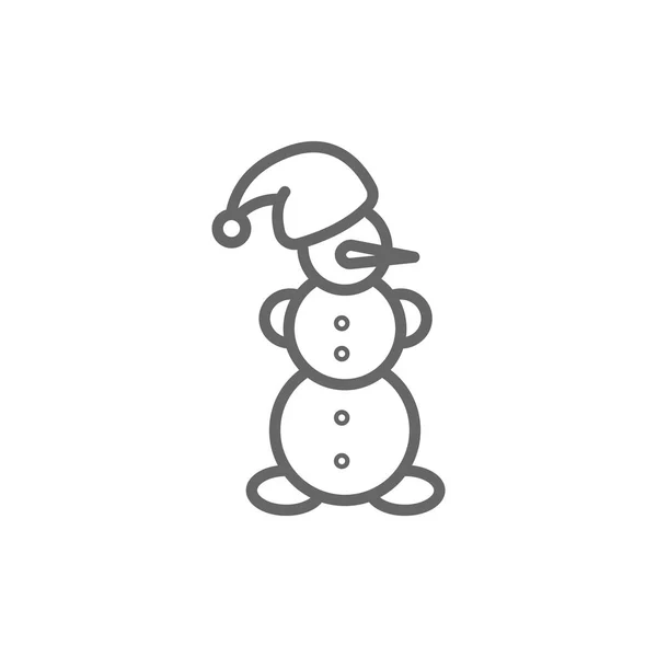 Snowman simple line icon — Stock Vector