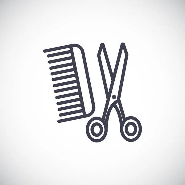 剪刀和梳子简单图标 — 图库矢量图片