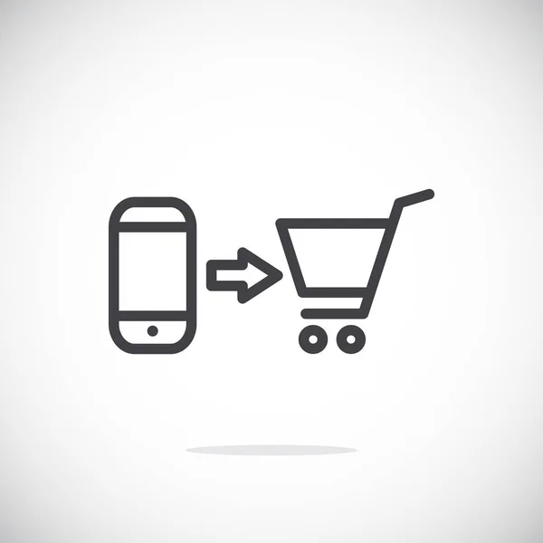 Eenvoudige pictogram e-shopping — Stockvector