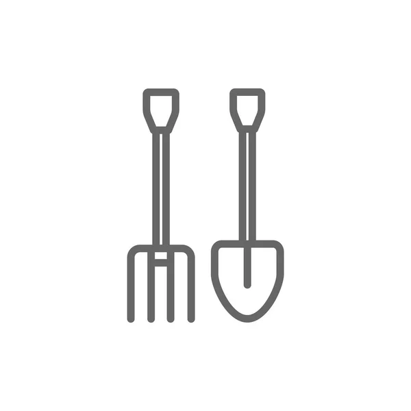 Spade en pitchfork pictogram — Stockvector