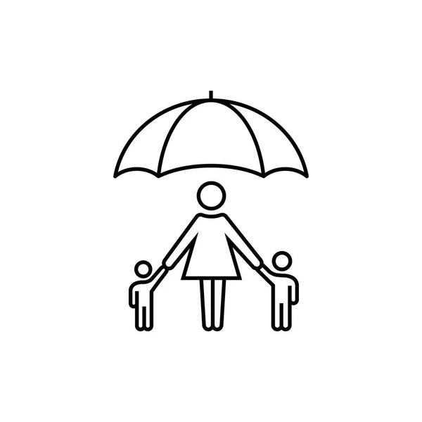 Family under umbrella icon — Stock Vector