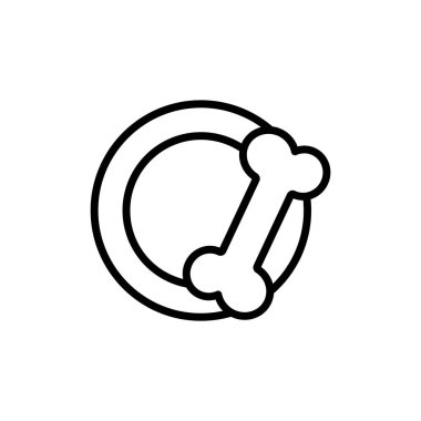 Kemik simgesi olan hayvan için kase 