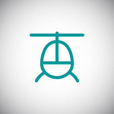 Helikopter düz simgesi