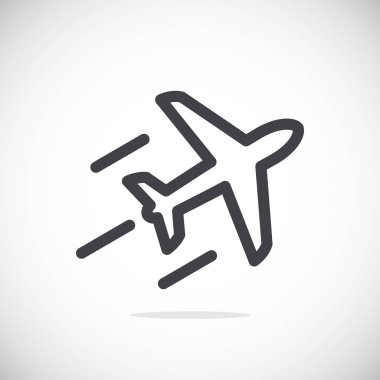 uçak düz stil ikonu