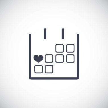 Sevgililer günü takvim basit simgesini